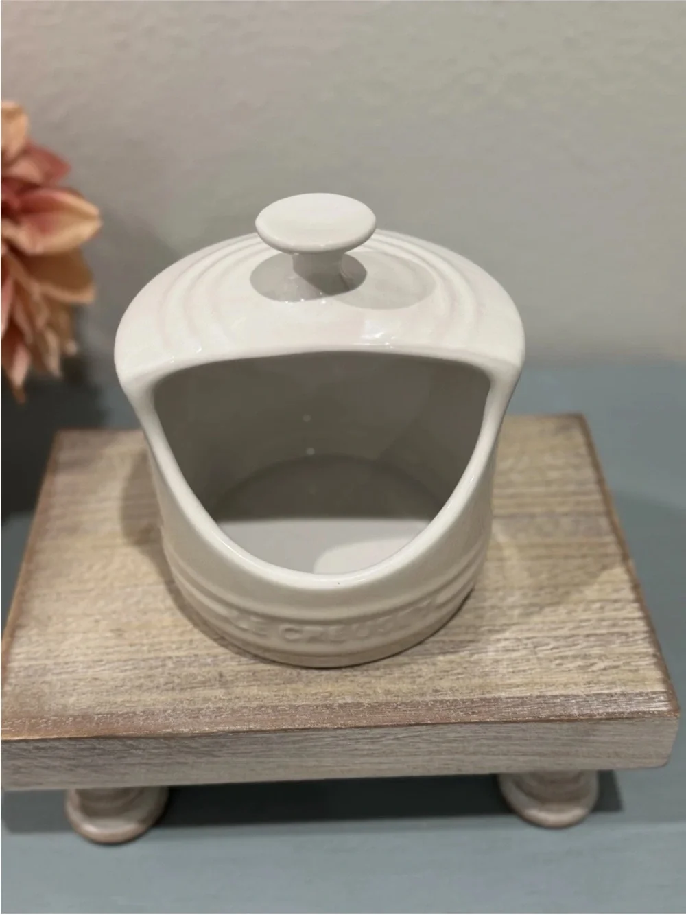 Le Creuset Salt Crock Keeper Meringue Ivory Stoneware New